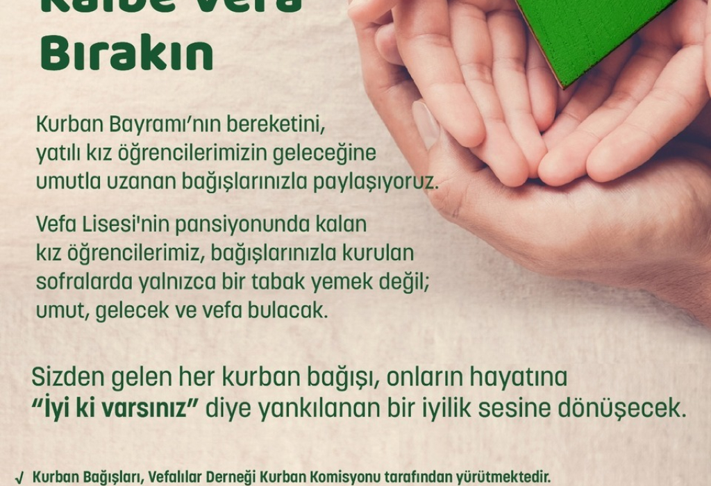 KURBAN BAĞIŞLARINIZI BEKLİYORUZ